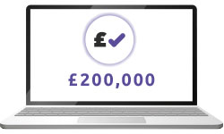 Once approved, receive instant access to your pre-approved credit line – up to £250,000.